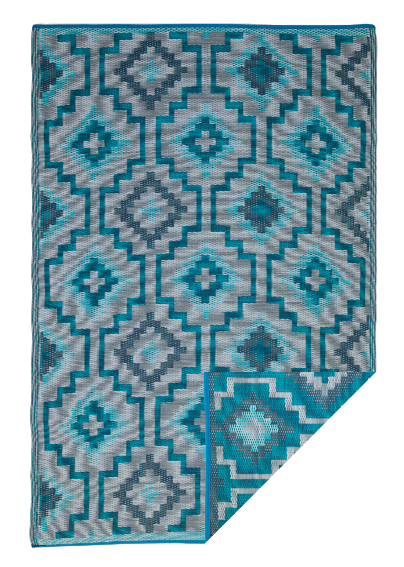 Lhasa - Teal Outdoor Rug for Patio FINAL SALE