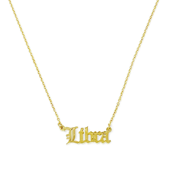 Old English Zodiac Necklace - Gifts for You 'n Me