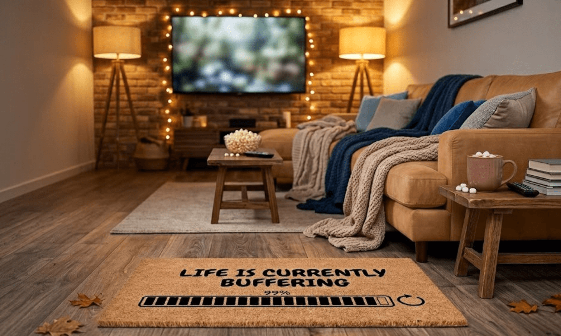 Life is Currently Buffering Coir Mat