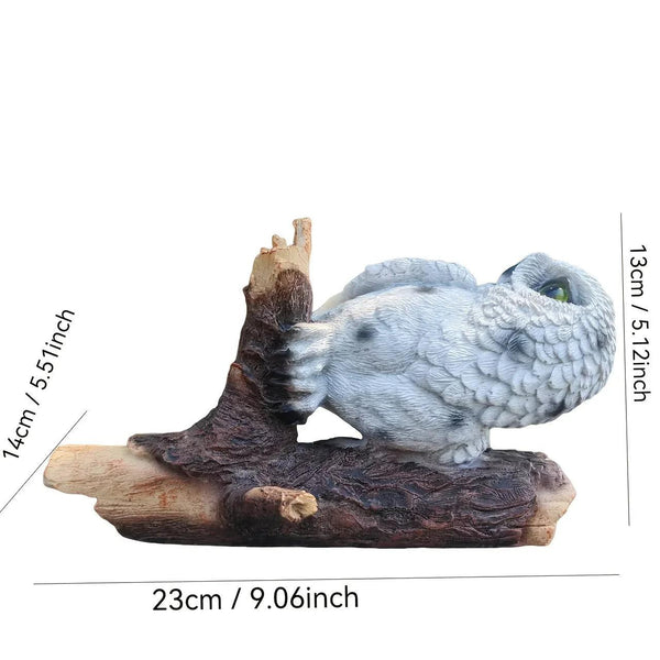 Lifelike Owl Statue Tree and Wall Decor for Garden and Home
