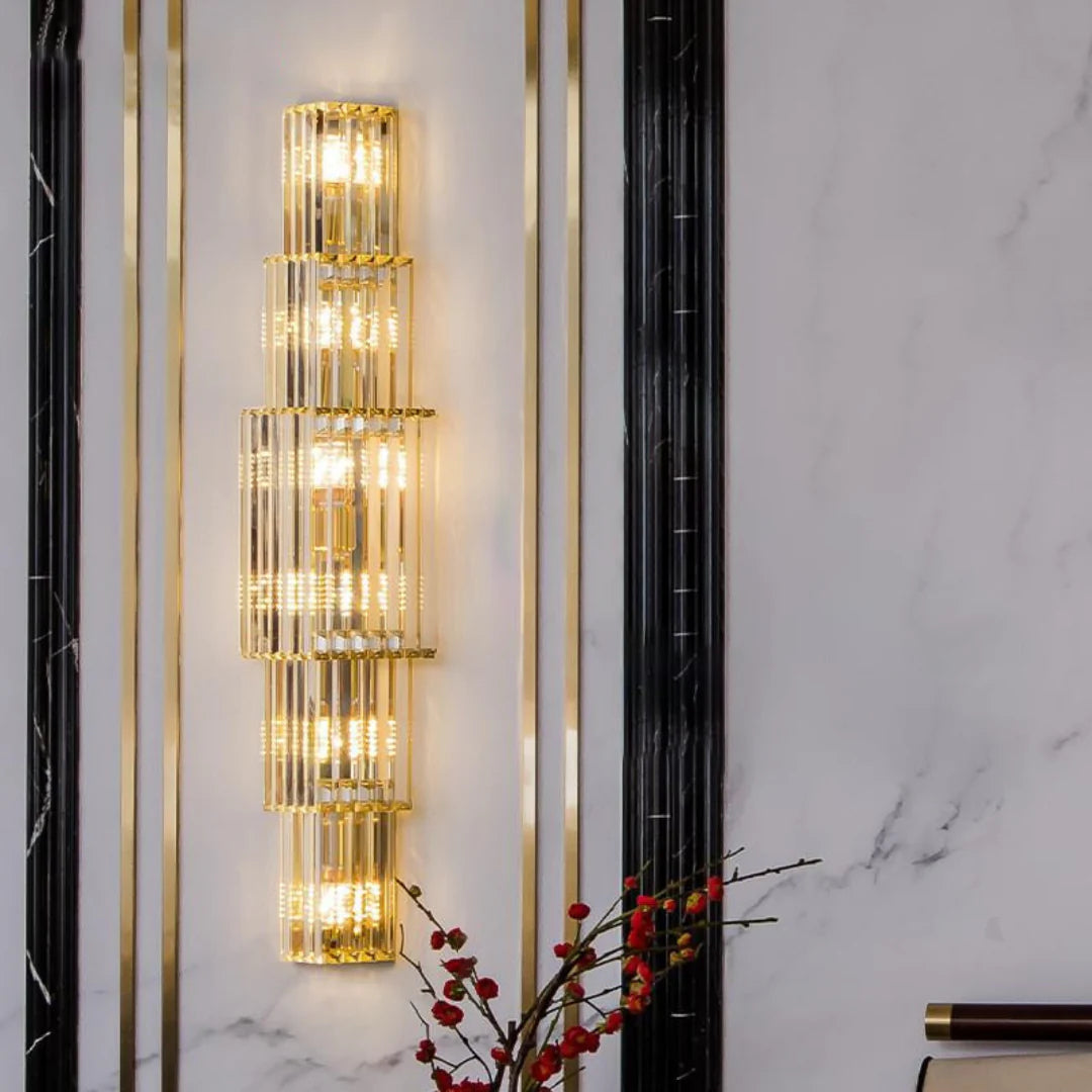 Light Luxury Crystal Layered Wall Lamp