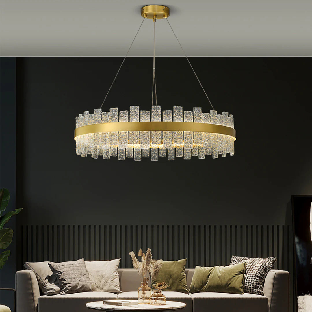 Light Luxury Round Glass Chandelier
