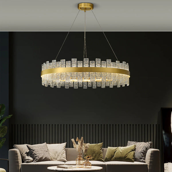 Light Luxury Round Glass Chandelier