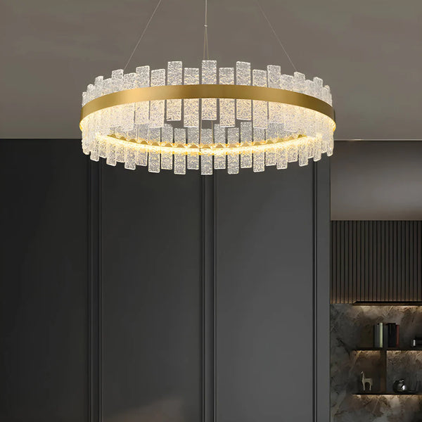 Light Luxury Round Glass Chandelier