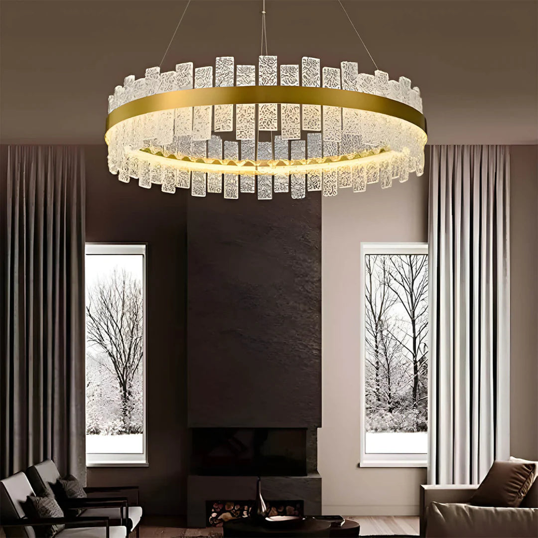 Light Luxury Round Glass Chandelier