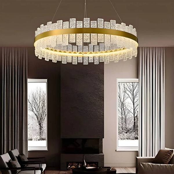 Light Luxury Round Glass Chandelier
