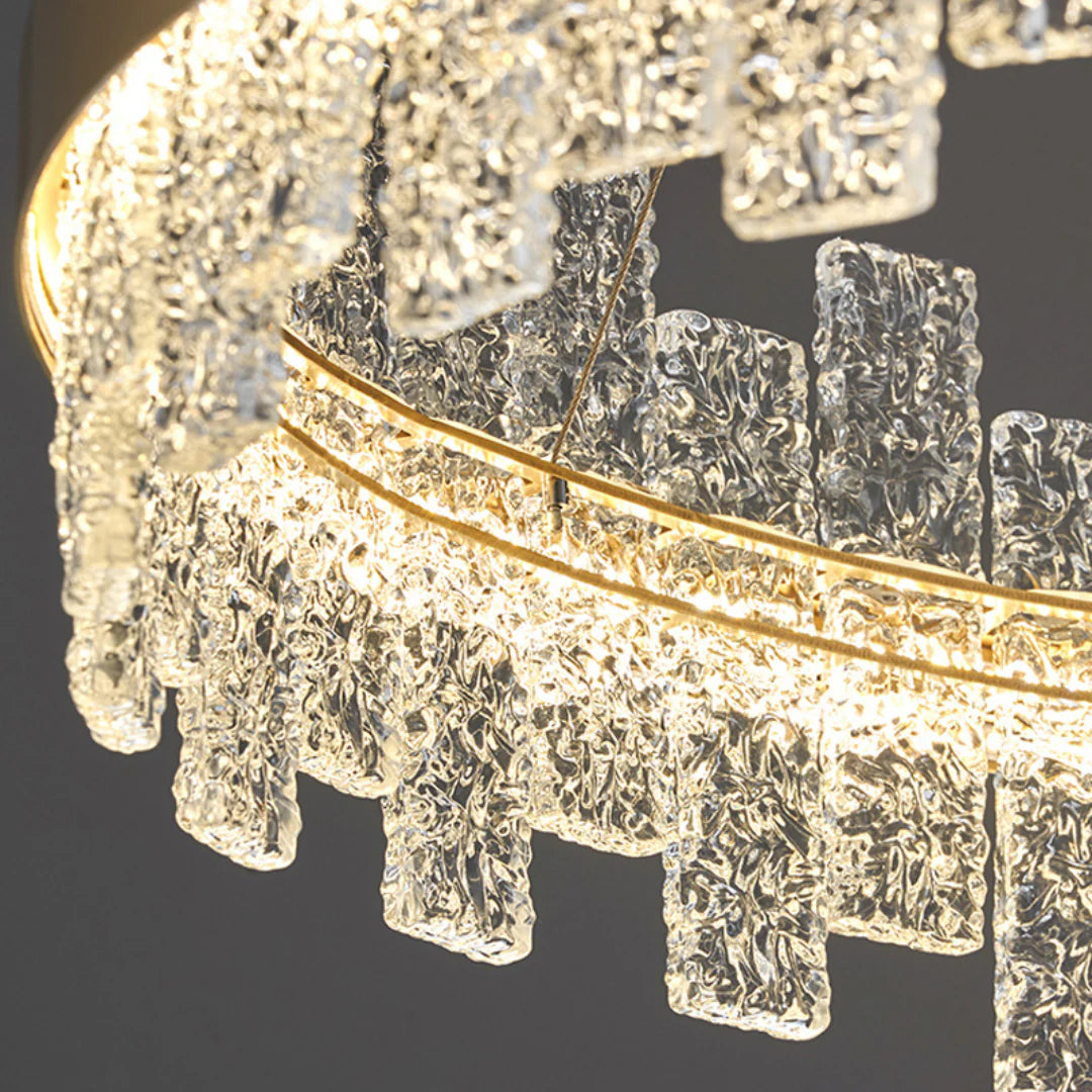 Light Luxury Round Glass Chandelier