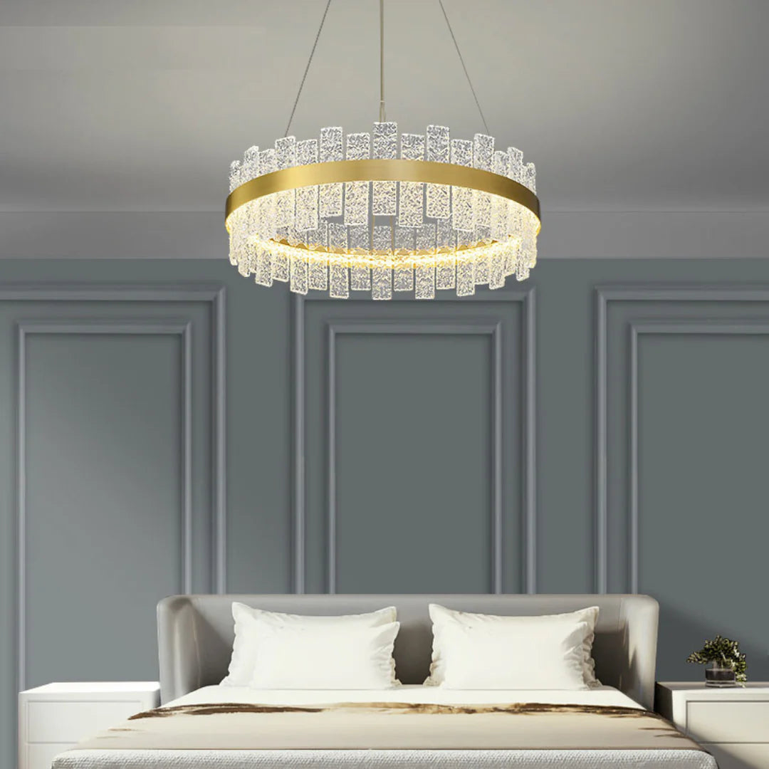 Light Luxury Round Glass Chandelier