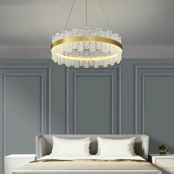 Light Luxury Round Glass Chandelier