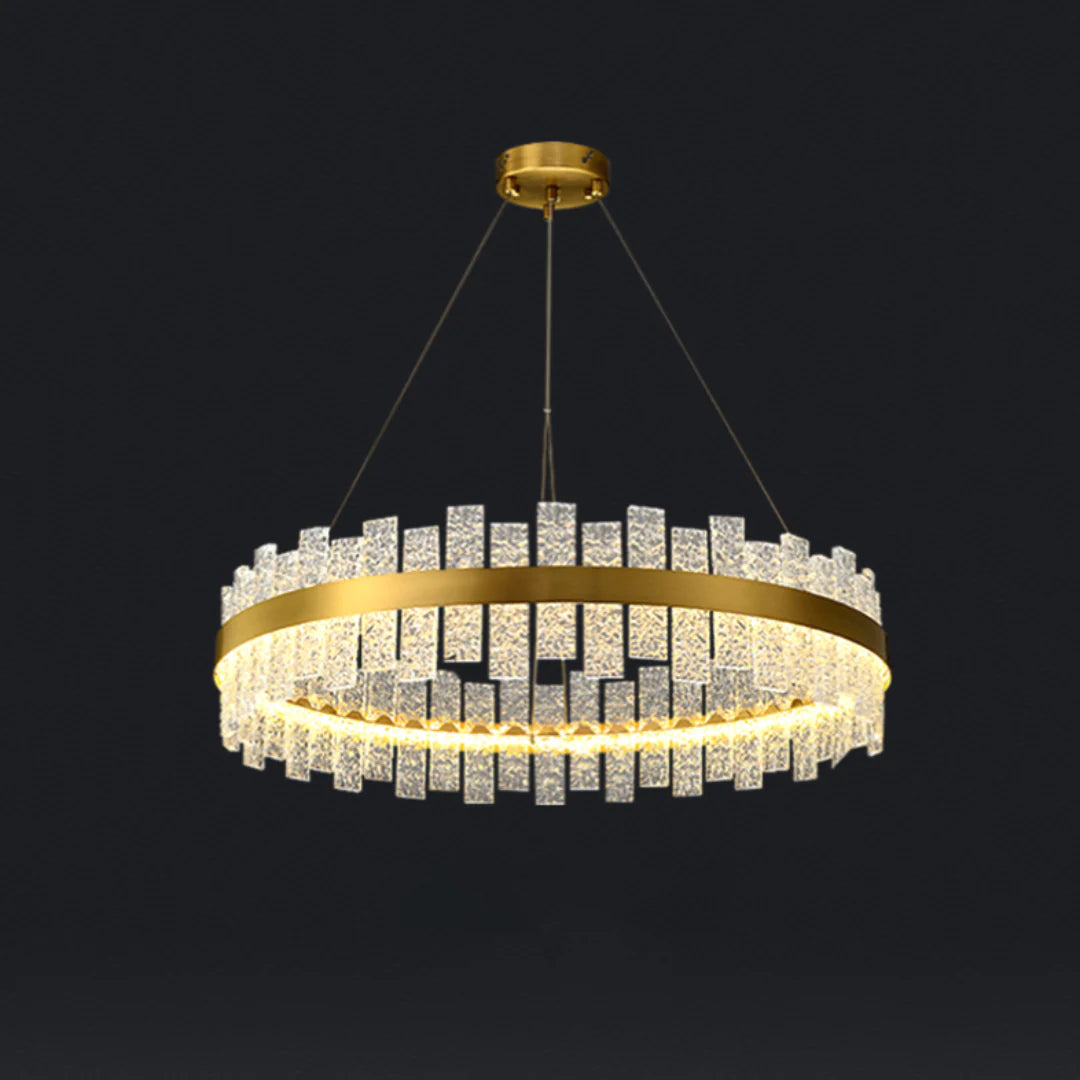 Light Luxury Round Glass Chandelier