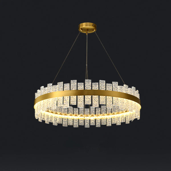 Light Luxury Round Glass Chandelier
