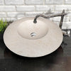 Light Travertine Natural Stone UFO Shape Sink Honed and Filled (D)21