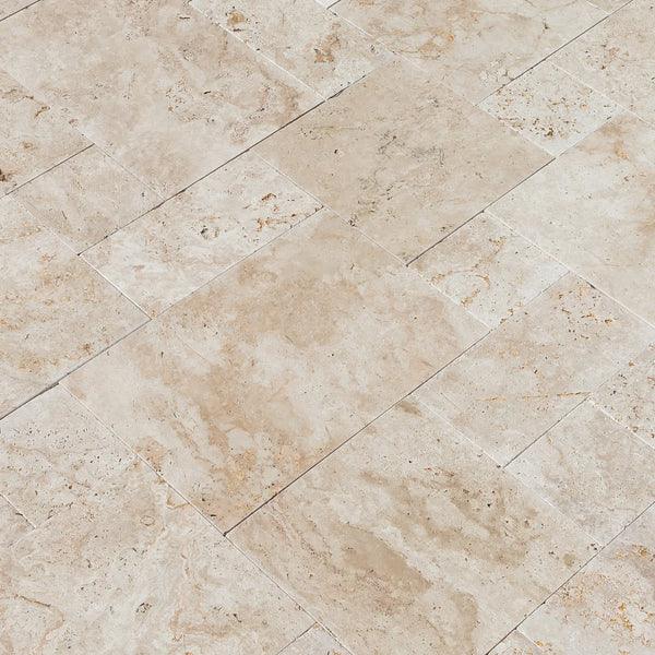 Travertine Light Antique Tumbled Paver 16