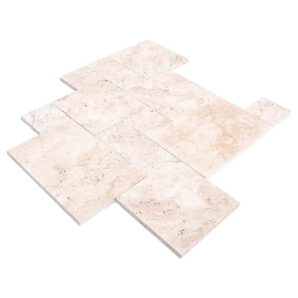 Travertine Light Antique Pattern Tumbled Pavers