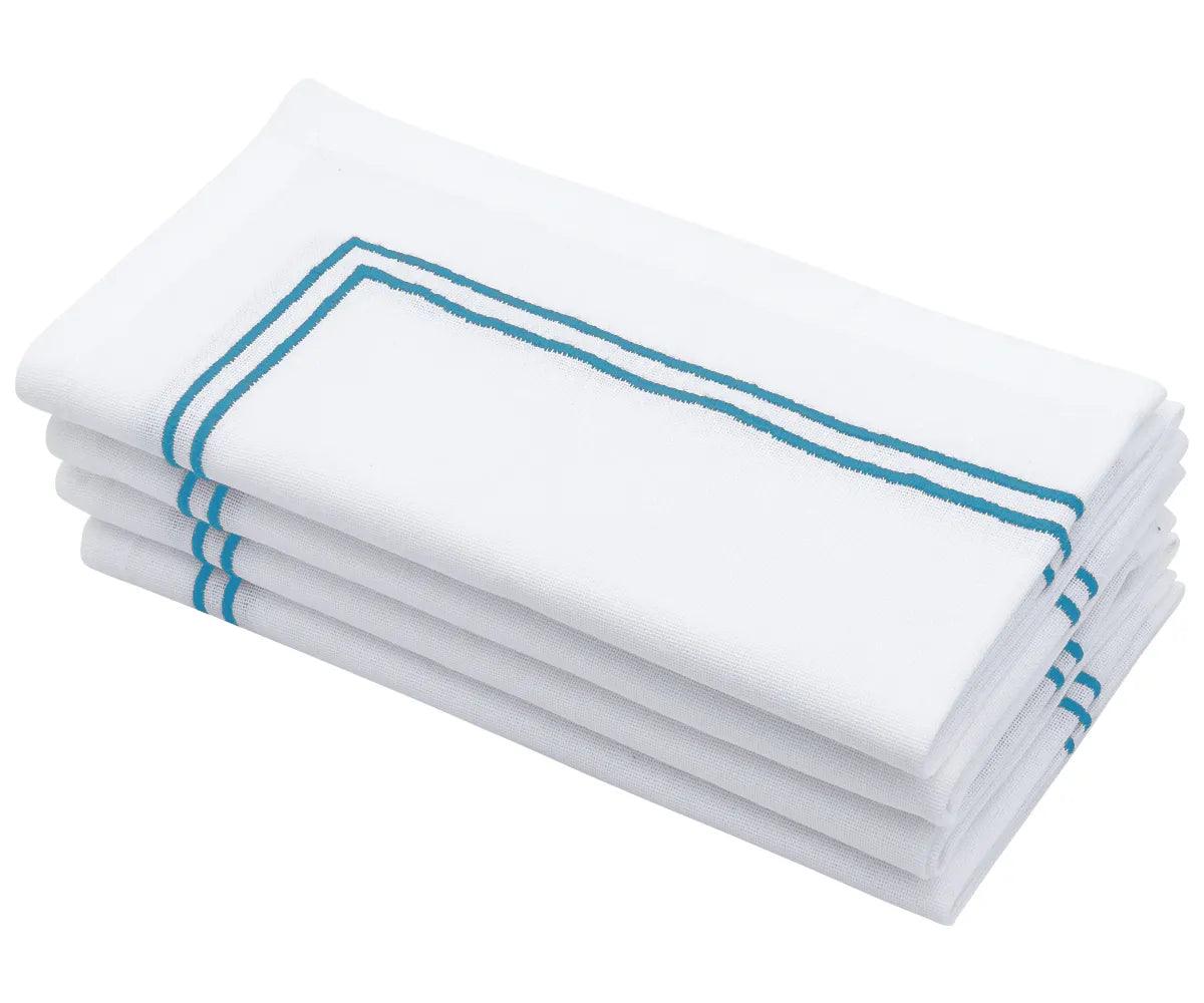 Light Blue Double Line Embroidery Napkins