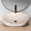 Light Travertine Natural Stone Designer Above Vanity Bathroom Vessel Sink Honed
