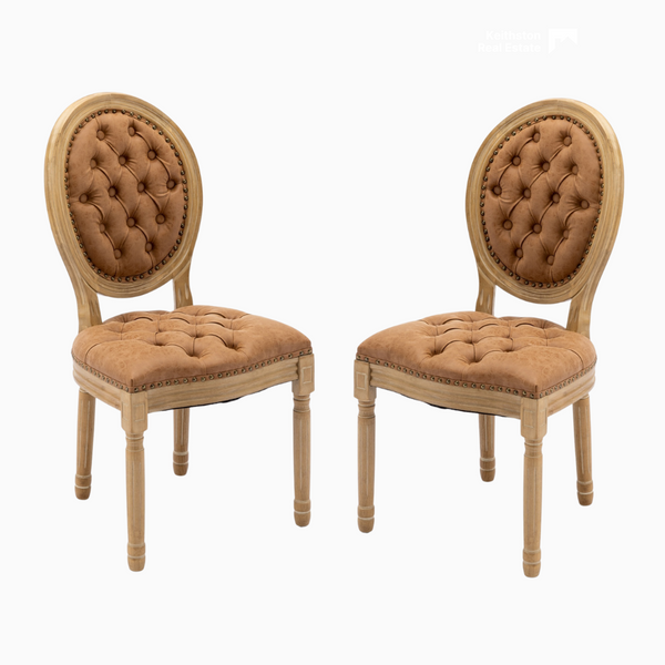 Set of 2 French Style Solid Wood Antique Dining Chairs BLAKHOM