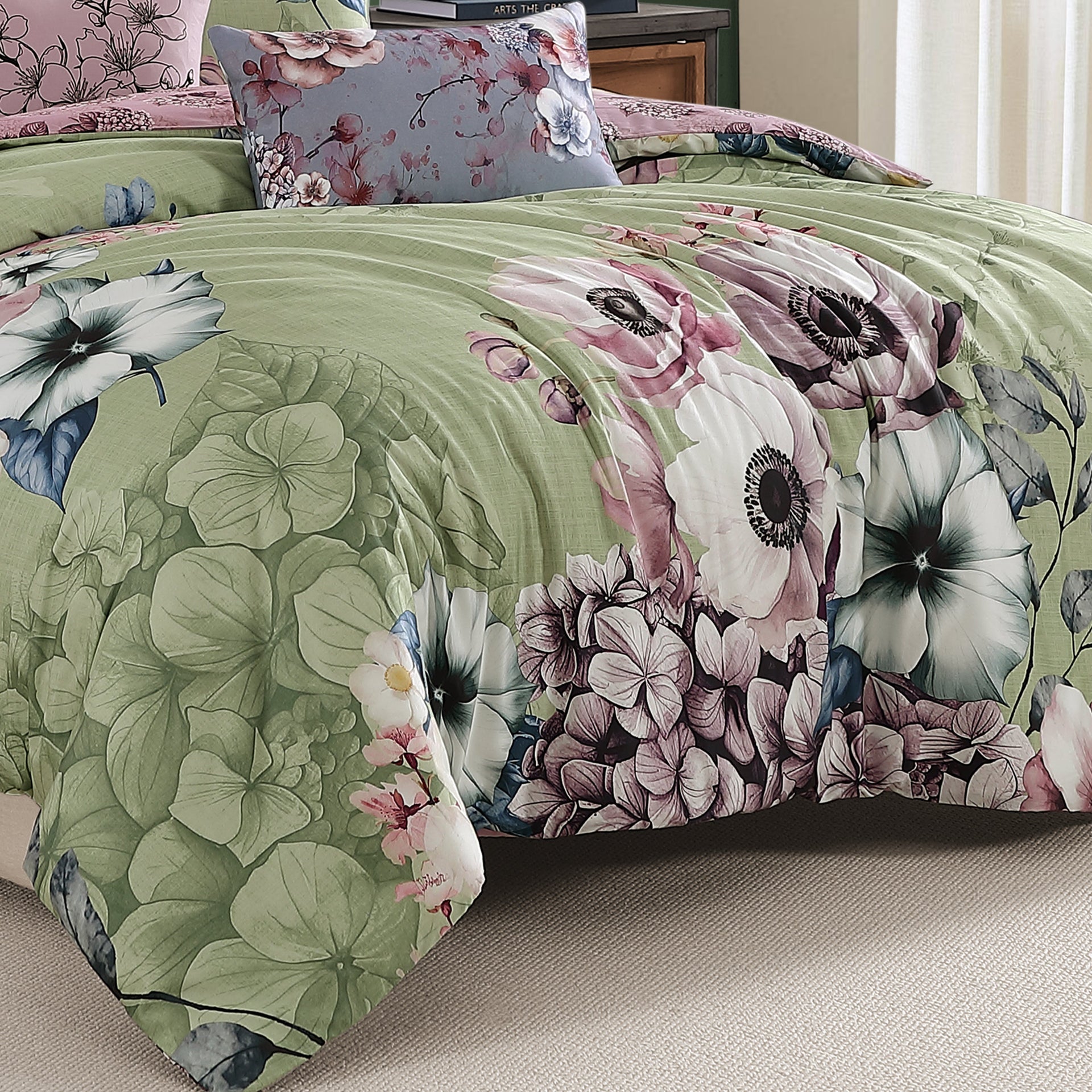 Bebejan Lilac Cascade 5 Piece Reversible Comforter Set