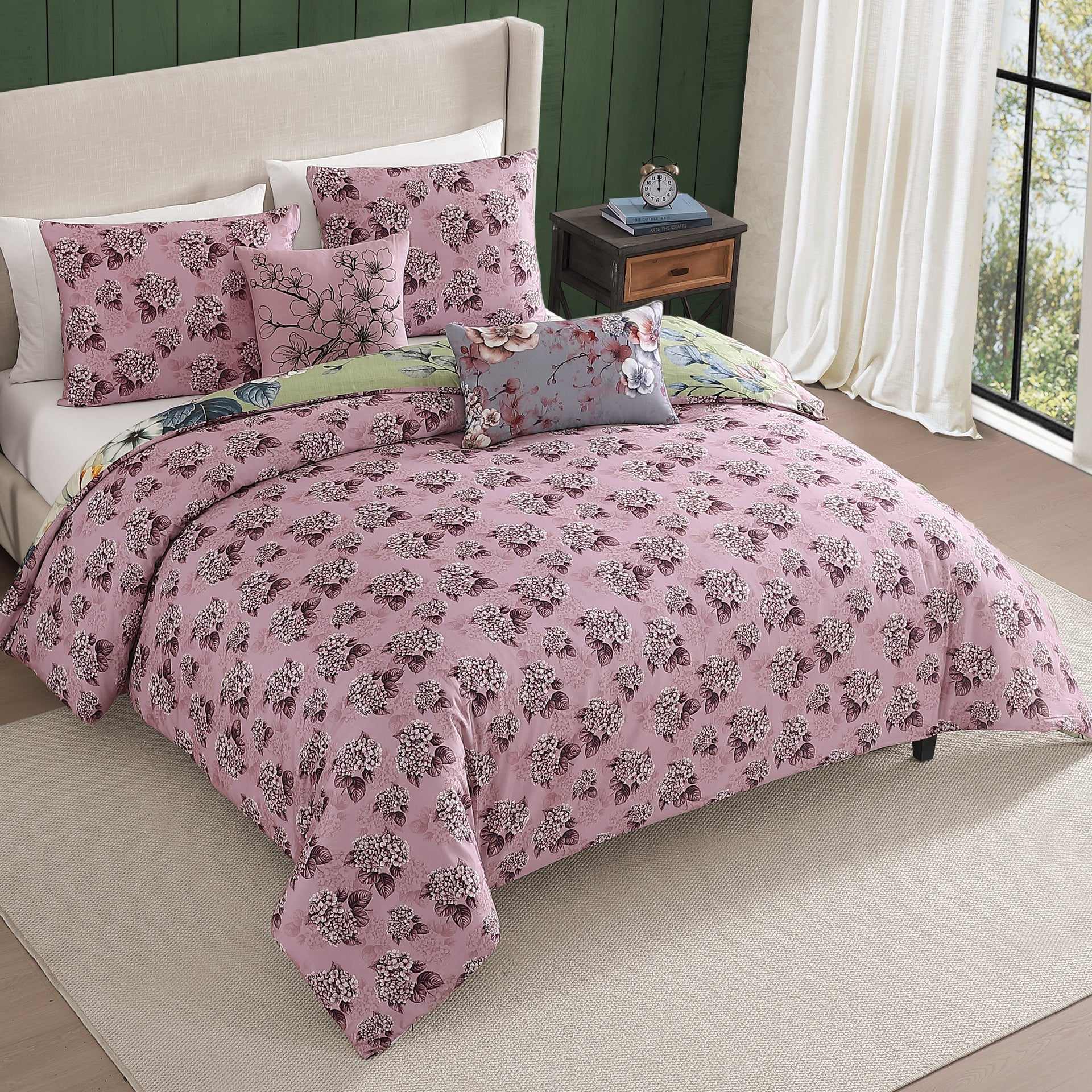 Bebejan Lilac Cascade 5 Piece Reversible Comforter Set