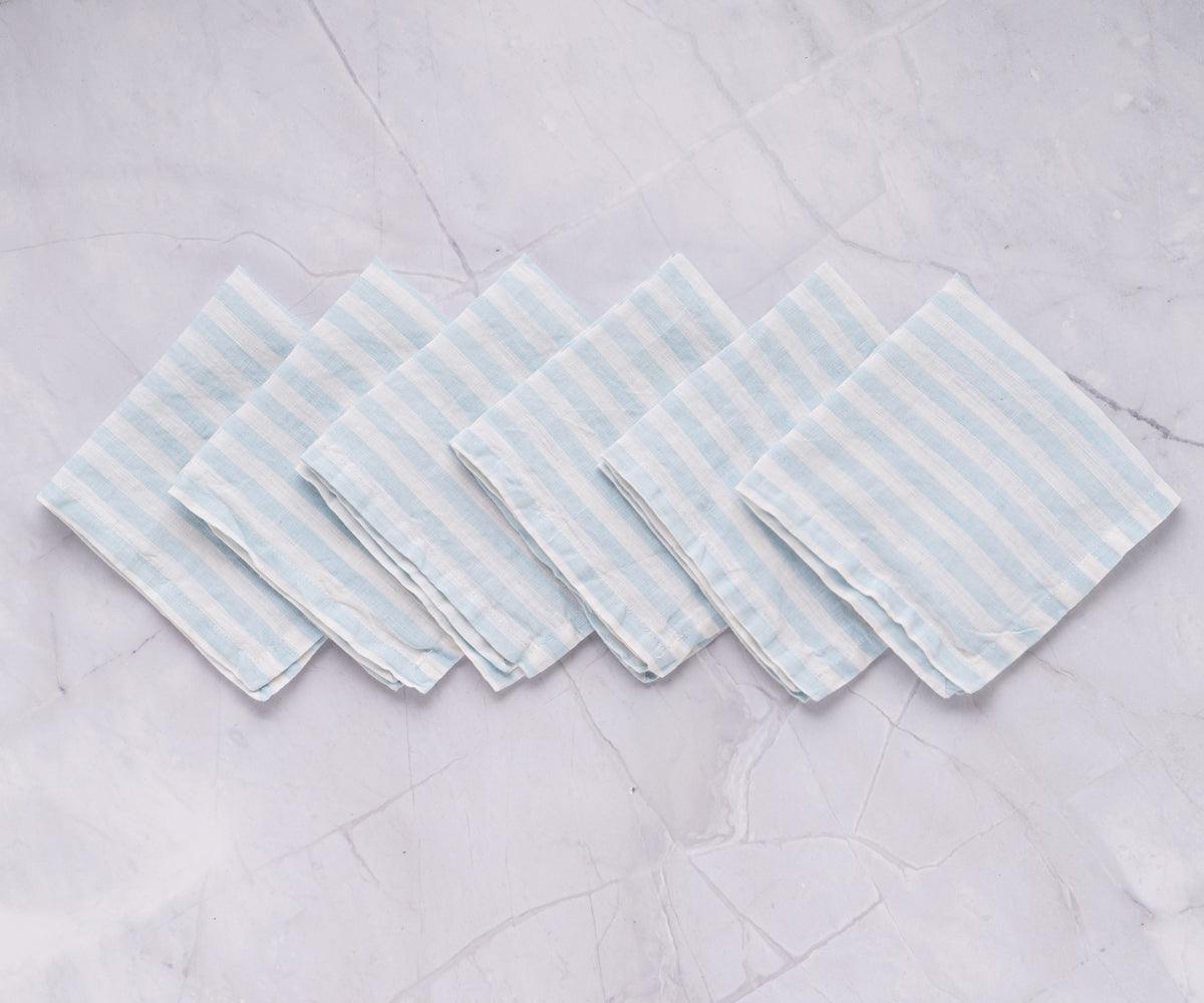 Light Blue Ticking Stripe Napkins