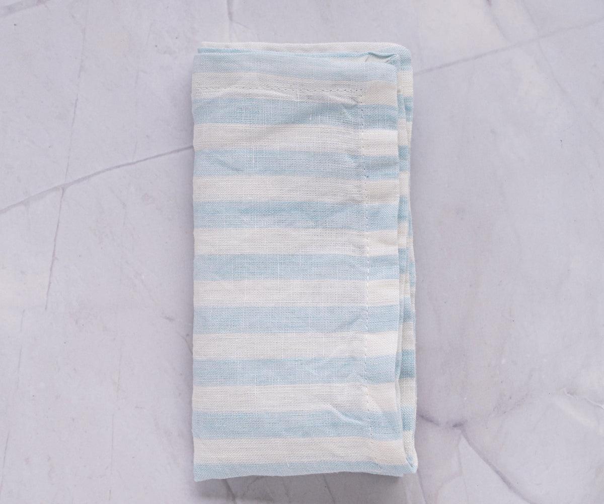 Light Blue Ticking Stripe Napkins