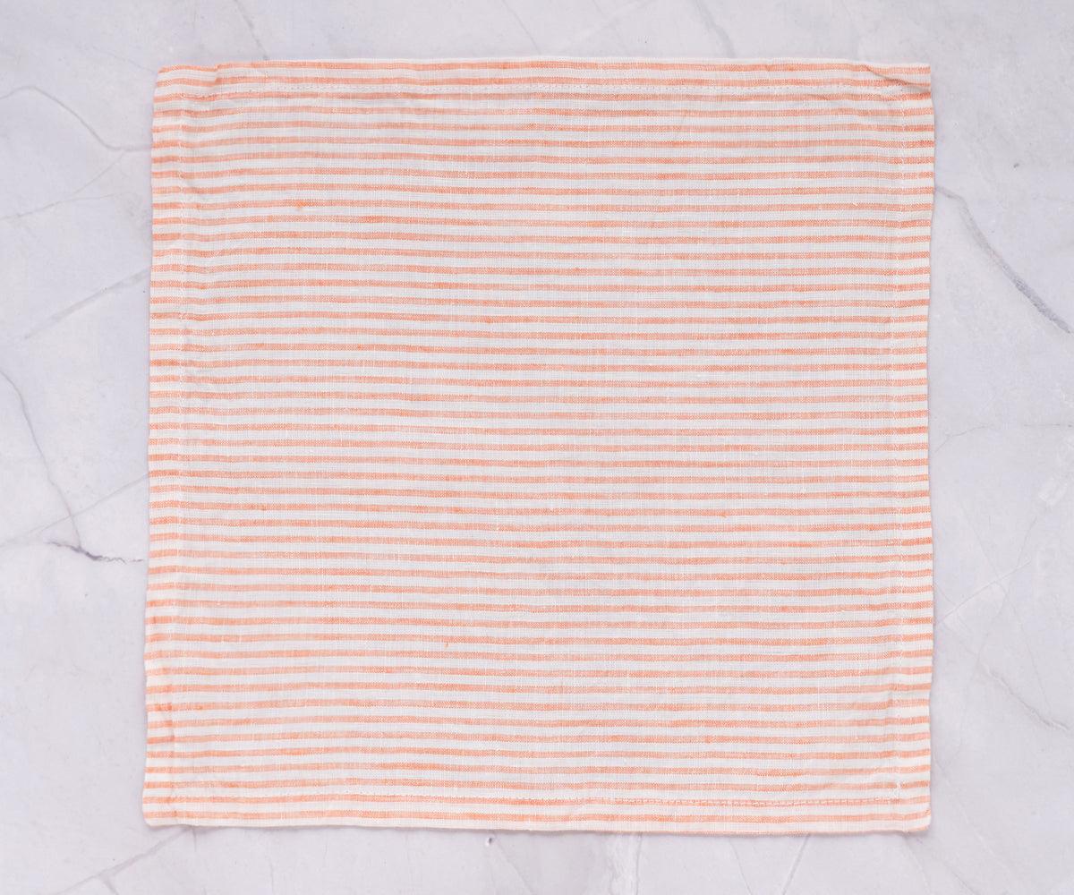 Orange Ticking Stripe Napkins