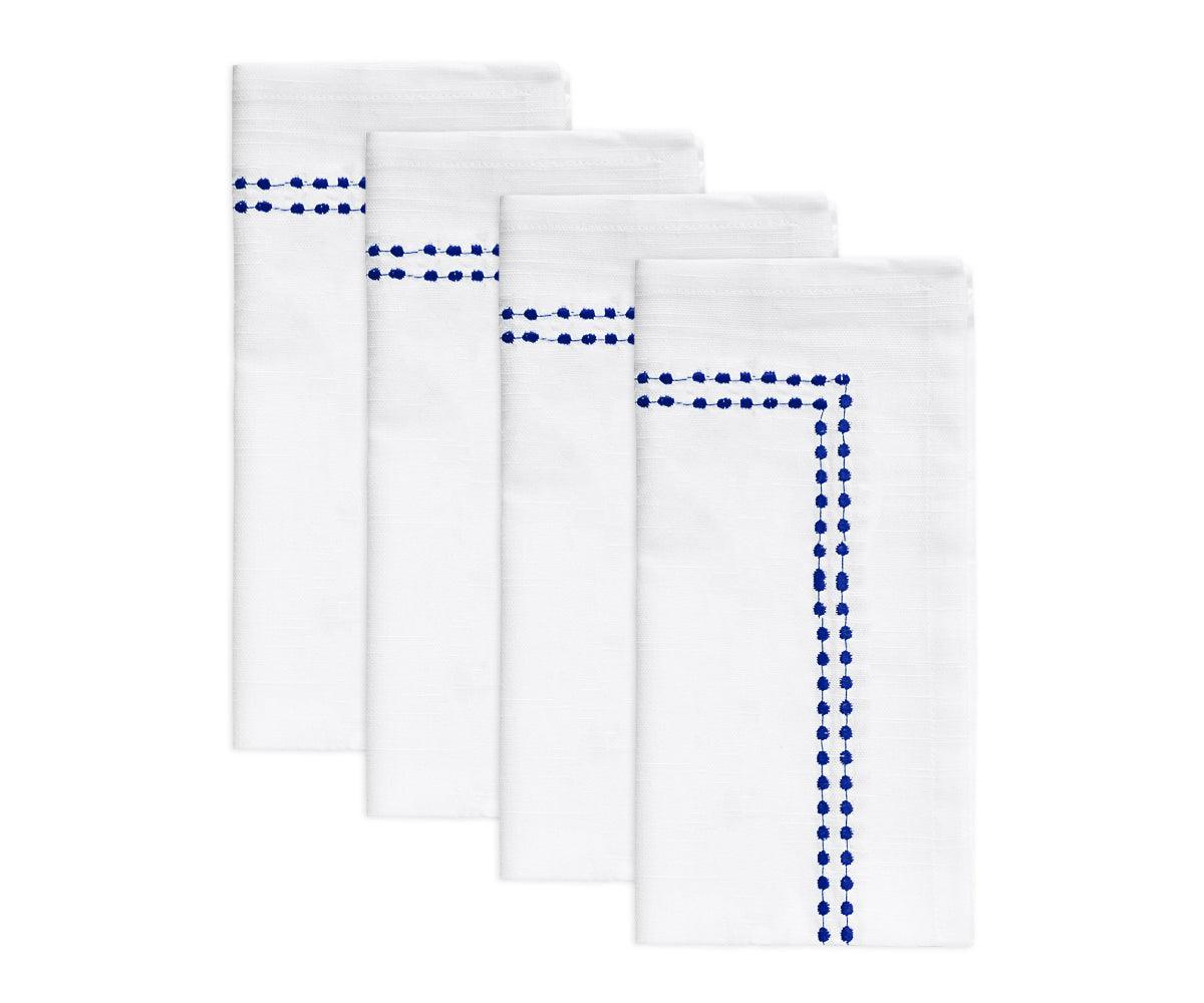 Blue Embroidered Pearls Napkins