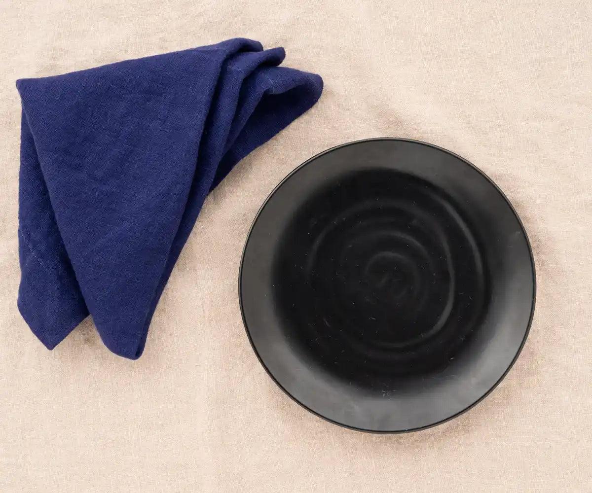 Dark Blue Linen Napkins