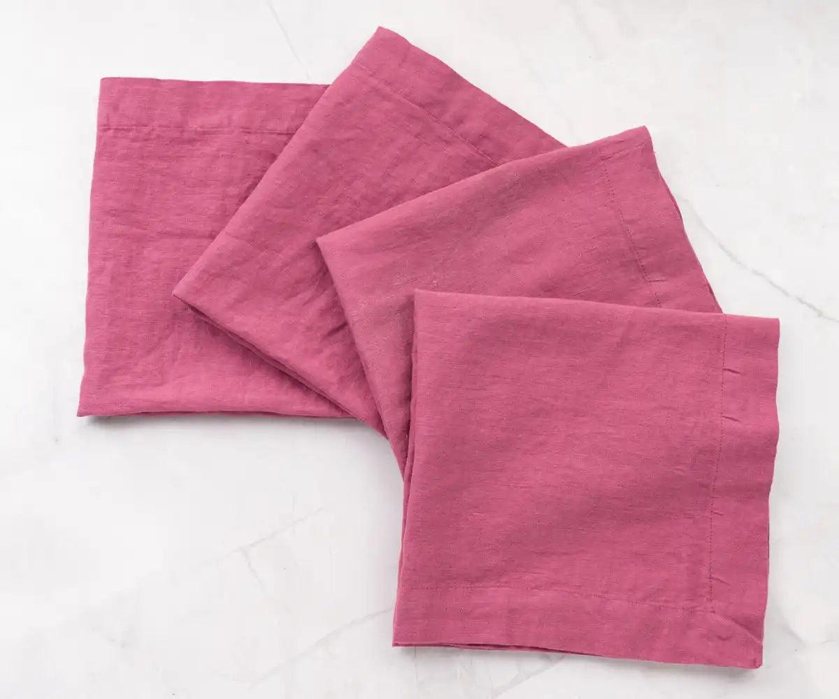 Fuchsia Linen Napkins