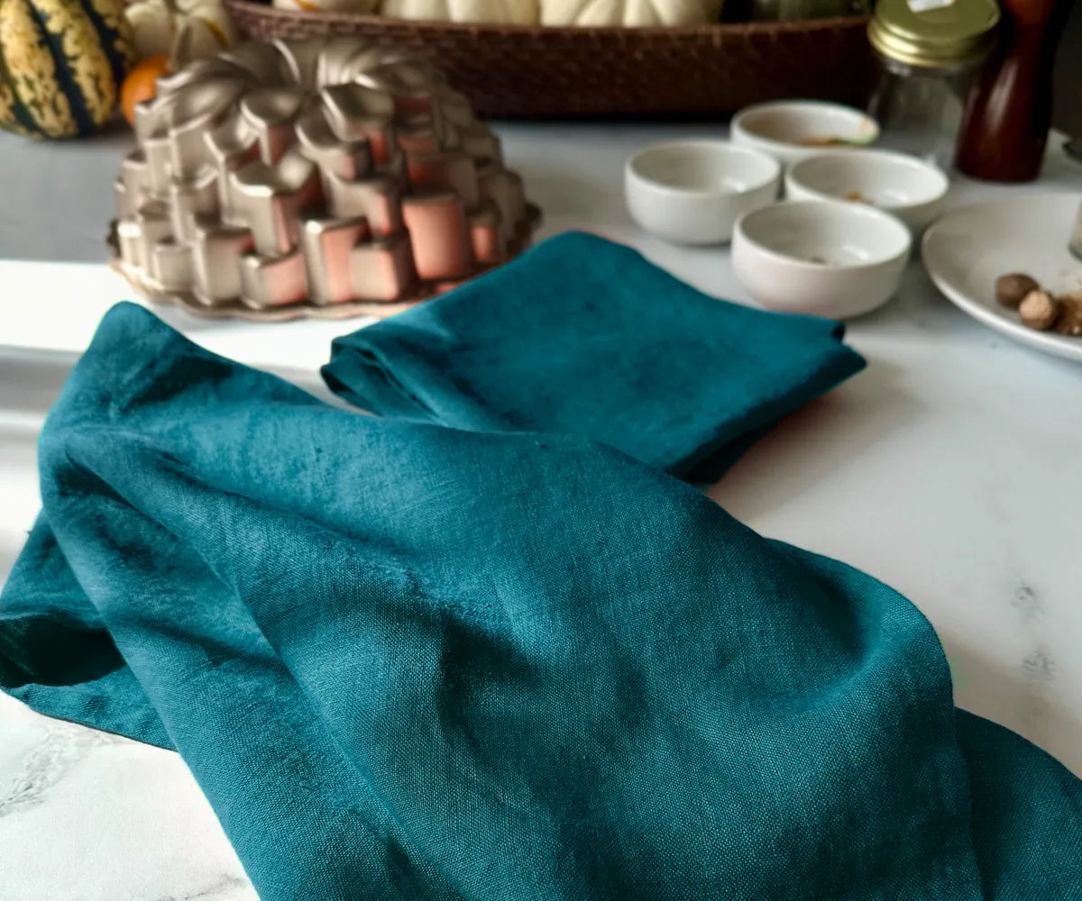 Magenta Pink Linen Dish Towels