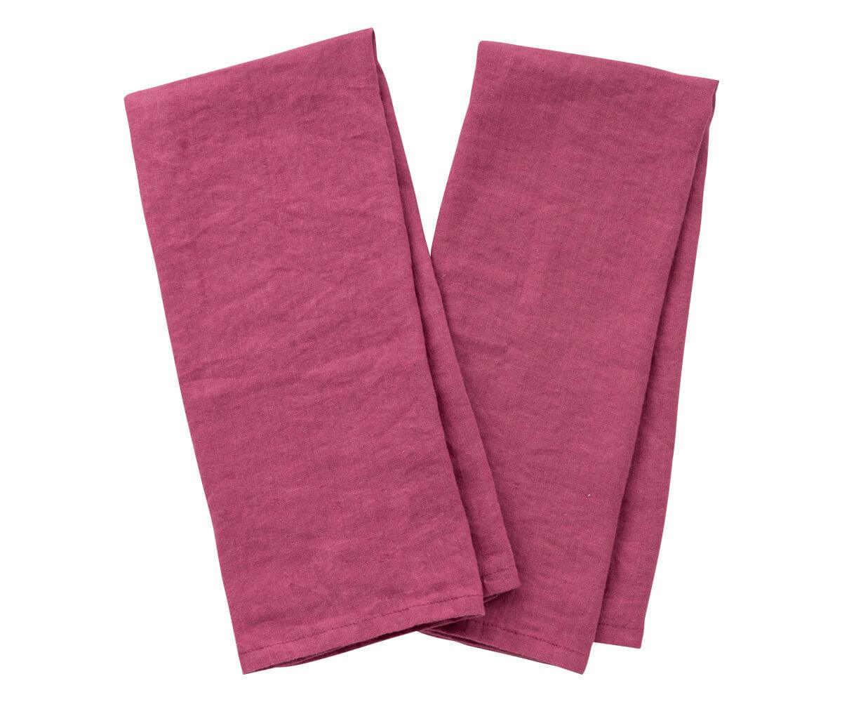 Magenta Pink Linen Dish Towels