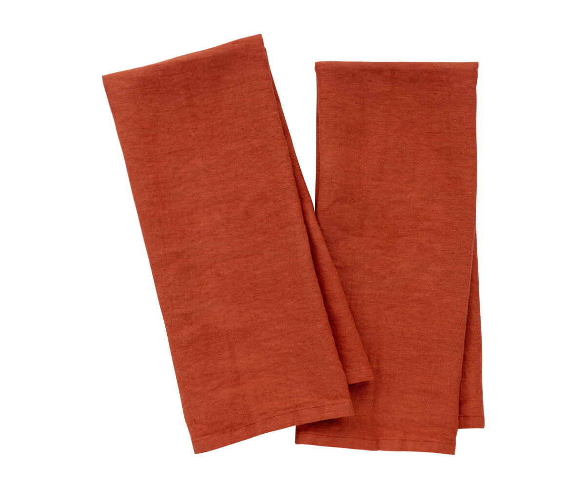Magenta Pink Linen Dish Towels