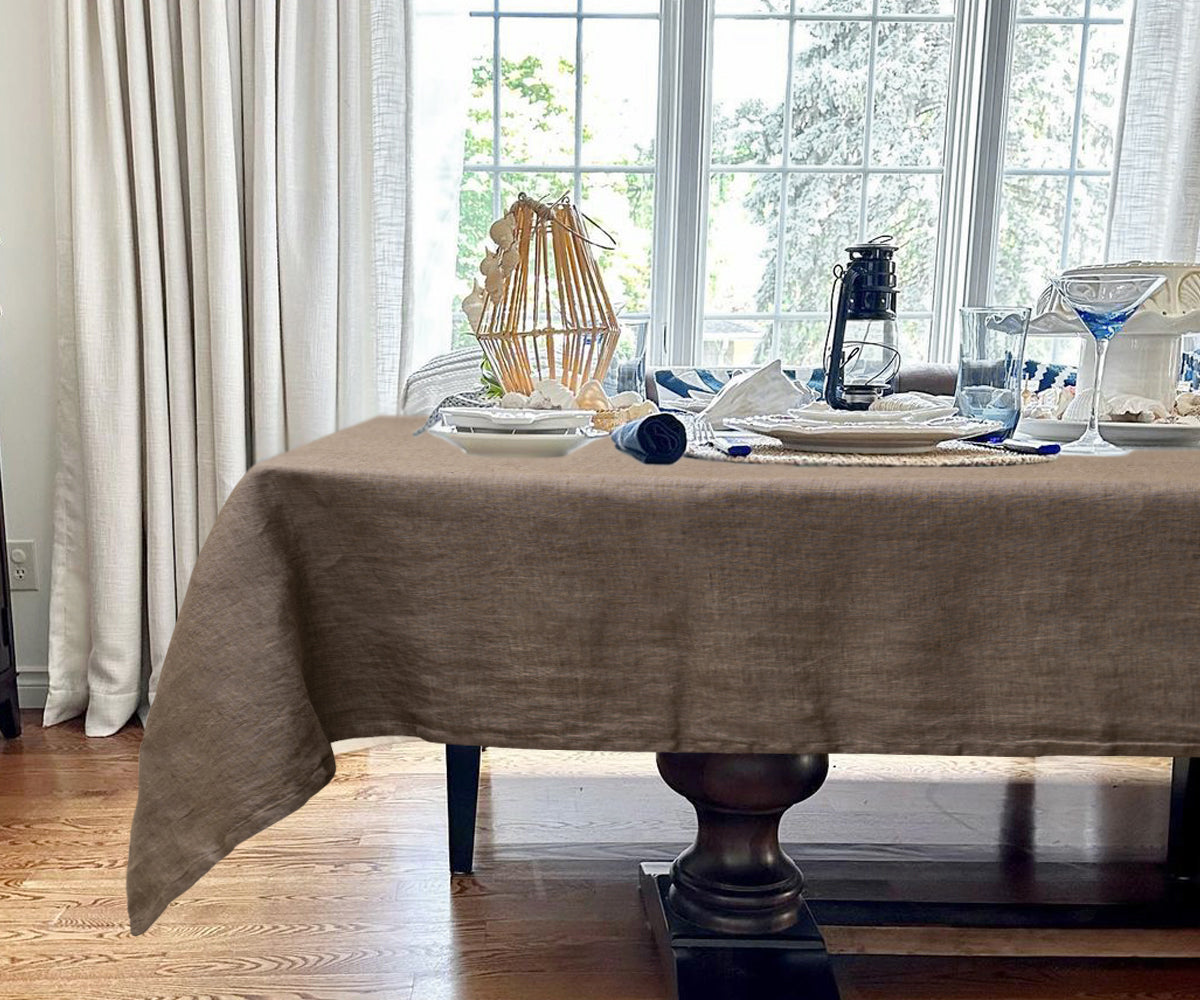 Plain Linen Rectangle Tablecloth