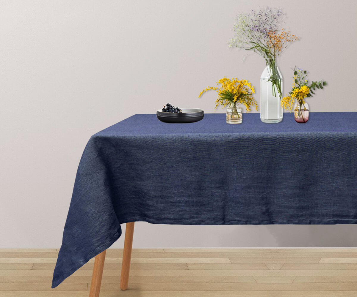 Plain Linen Rectangle Tablecloth