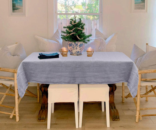 Plain Linen Rectangle Tablecloth
