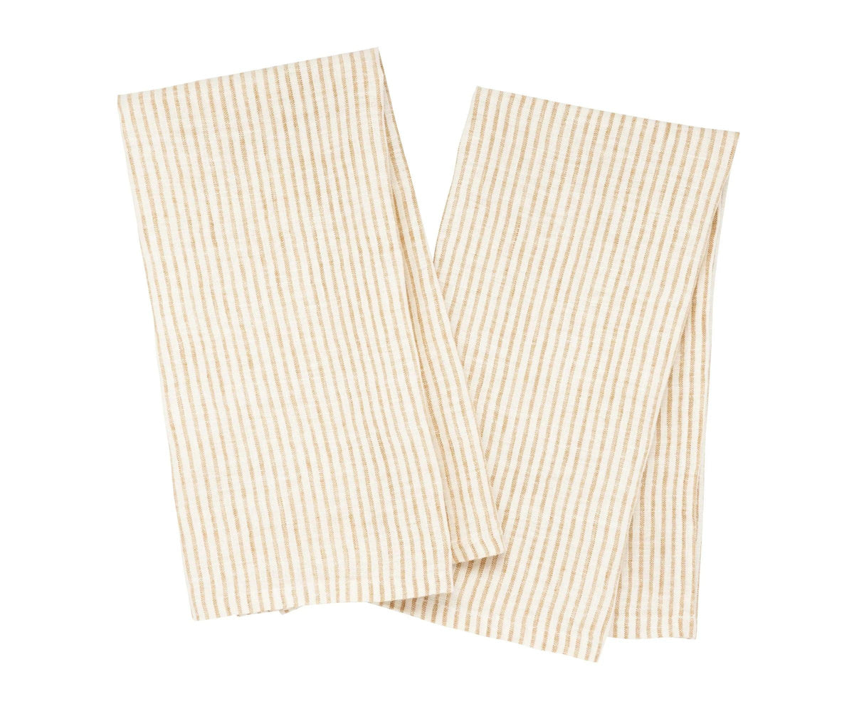 Natural Striped Linen Kitchen Towels