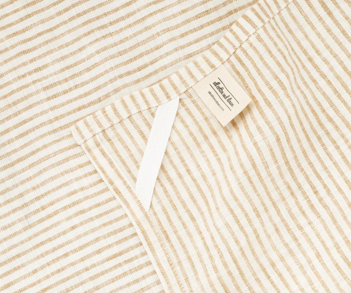 Natural Striped Linen Kitchen Towels