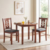Linen Style Upholstered Kitchen Chairs with Wood Frames Set of 2-Cherry