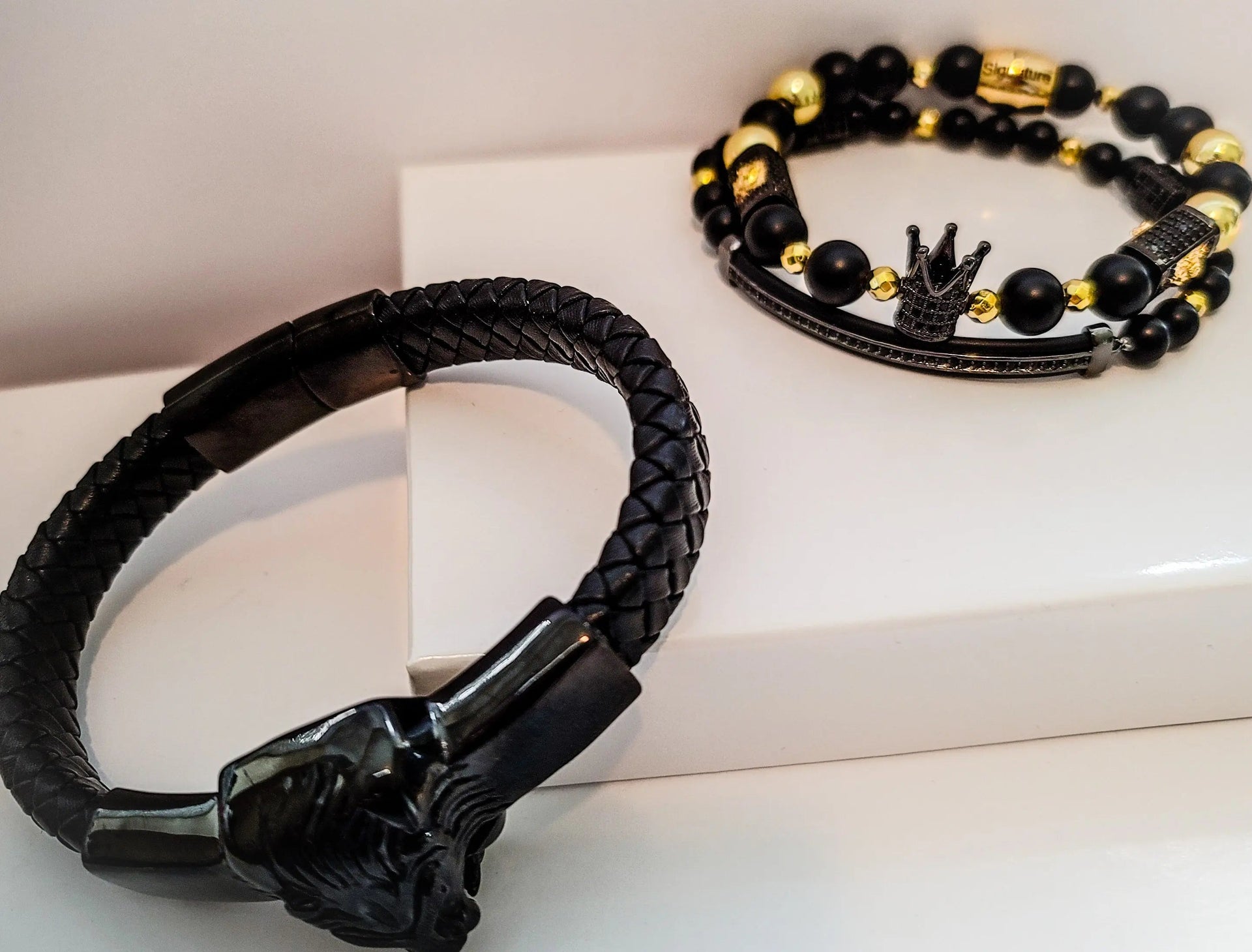 Lion's Gate Black and Gold Bracelet set