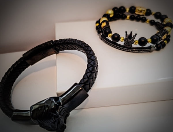 Lion's Gate Black and Gold Bracelet set - Gifts for You 'n Me