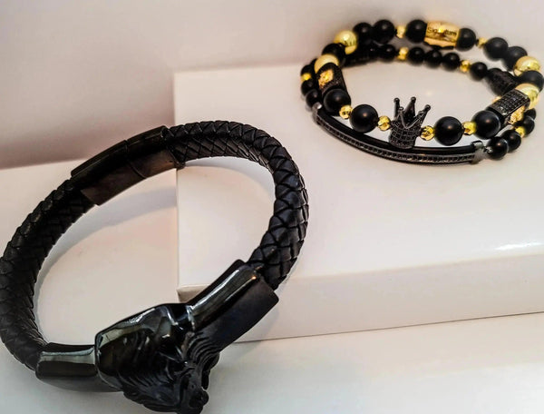 Lion's Gate Black and Gold Bracelet set - Gifts for You 'n Me