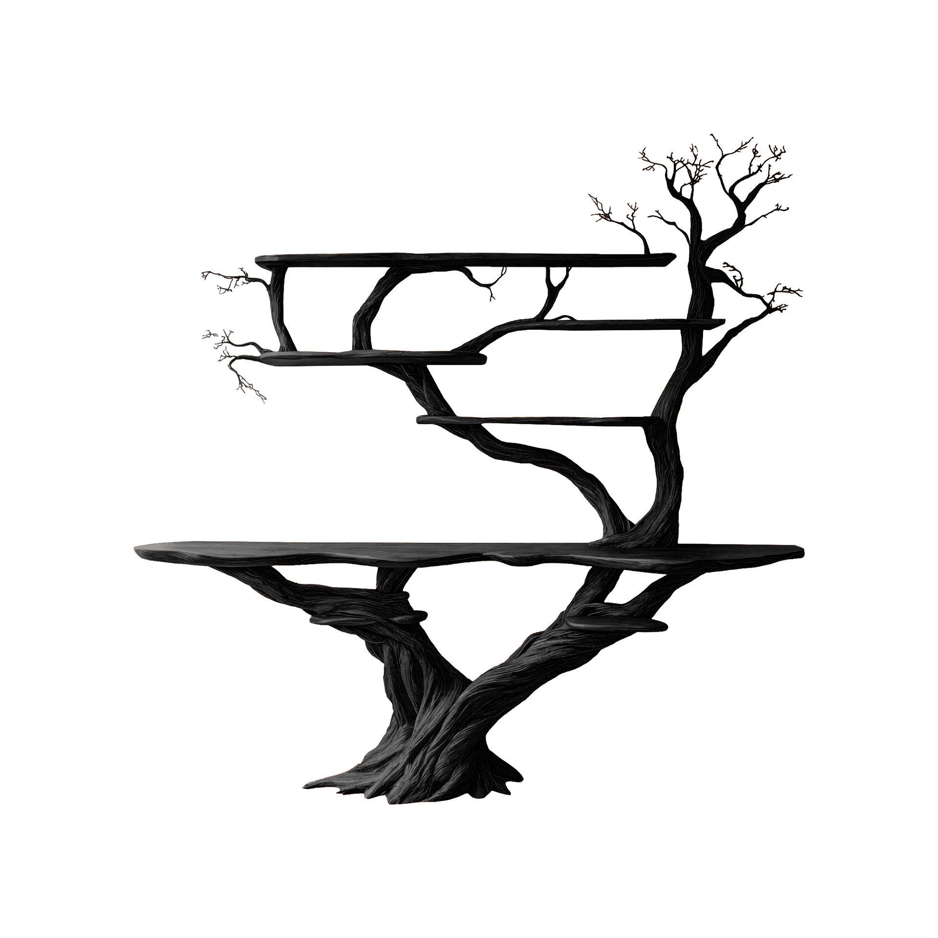 Liorath Live Edge Solid Wood Console Table with Shelves