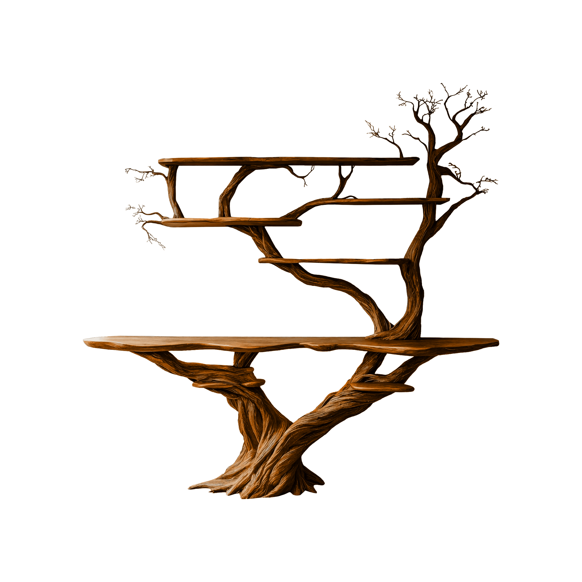 Liorath Live Edge Solid Wood Console Table with Shelves