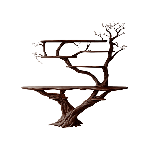 Liorath Live Edge Solid Wood Console Table with Shelves