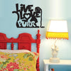 Live, Love, Purr - Metal Wall Art/Décor - 16 x 12 / Black