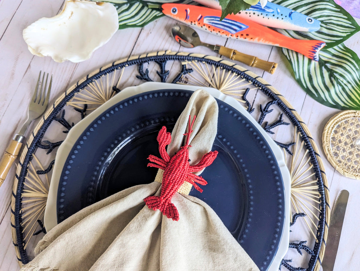 Coral Coastal Handwoven Iraca Placemat
