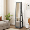 360° Rotatable 2-in-1 Lockable Jewelry Cabinet with Full-Length Mirror-Green
