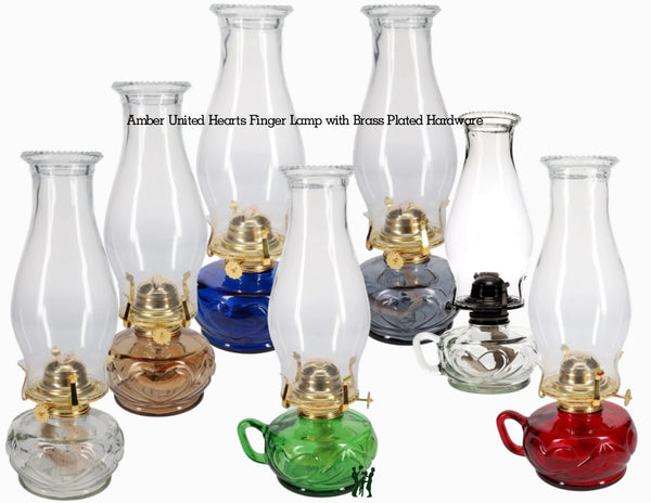 Hearts Finger Lamp with Brass Plated Hardware