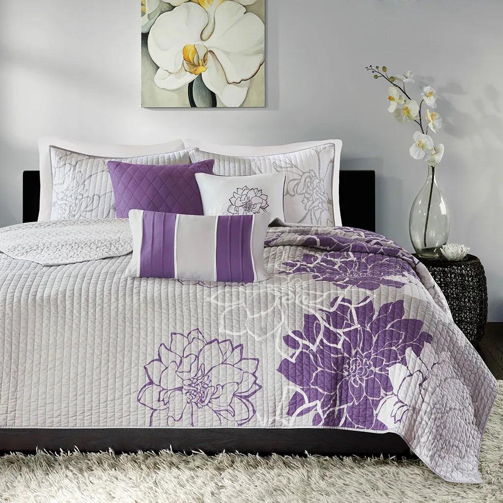 Lola 6 Piece Reversible Cotton Printed Coverlet Set - Gifts for You 'n Me