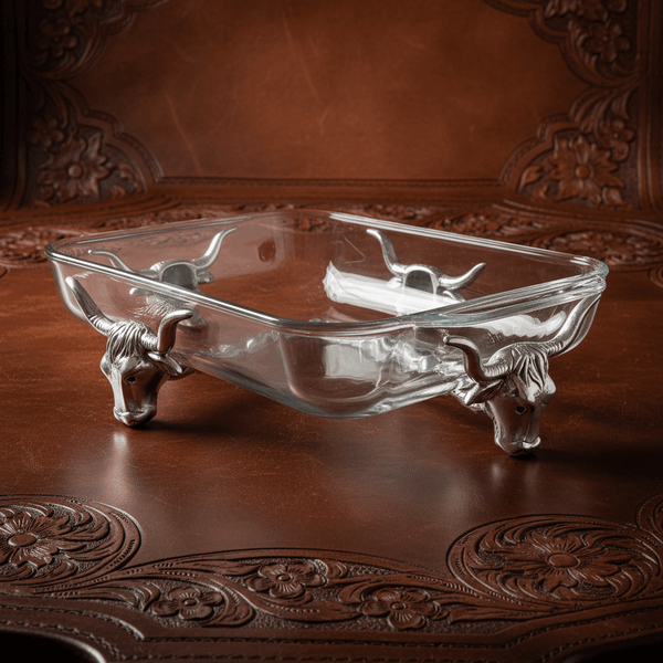 Long Horn Steer Pyrex Holder 3qt